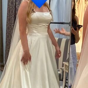 Elegant White Satin Wedding Dress